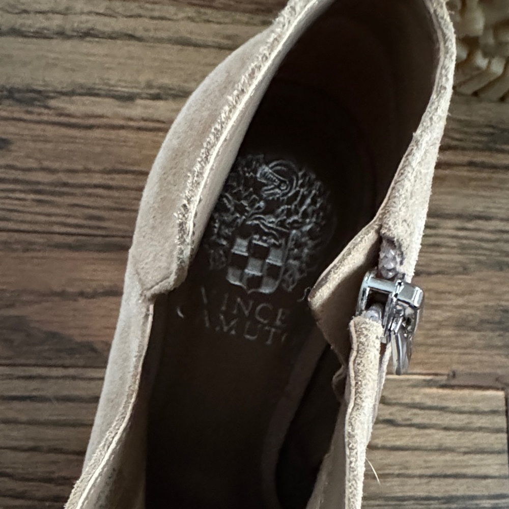 Vince Camuto Cream Peep-Toe Heeled Boots - Picture 2 of 5